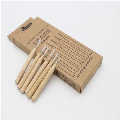 แปรงซอกฟันไม้ไผ่ออร์แกนิกเป็นมิตรกับสิ่งแวดล้อม